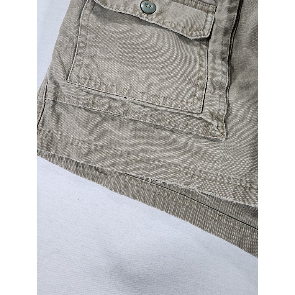 Cabelas Cargo Shorts Women 12 Khaki Tan Cotton High Rise Safari Gorpcore Utility - Picture 8 of 10